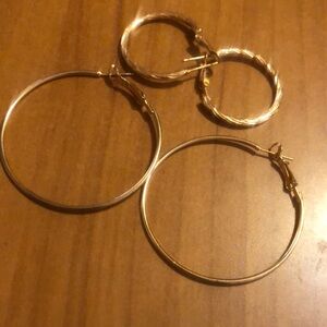 Elegant Gold Hoop Earrings Set